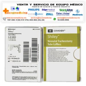 3.0NEO Cánula de traqueostomía neonatal sin globo marca: Shiley. Medidas:  D.I. 3.0 mm D.E. 4.5 mm Longitud: 30 mm