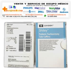 3.5PED Cánula de traqueostomía pediátrica sin globo marca:  Shiley. Medidas:  D.I. 3.5 mm D.E. 5.2 mm Longitud:  40 mm