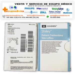 4.0PED Cánula de traqueostomía pediátrica sin globo marca:  Shiley. Medidas:  D.I. 4.0 mm D.E. 5.9 mm Longitud:  41 mm